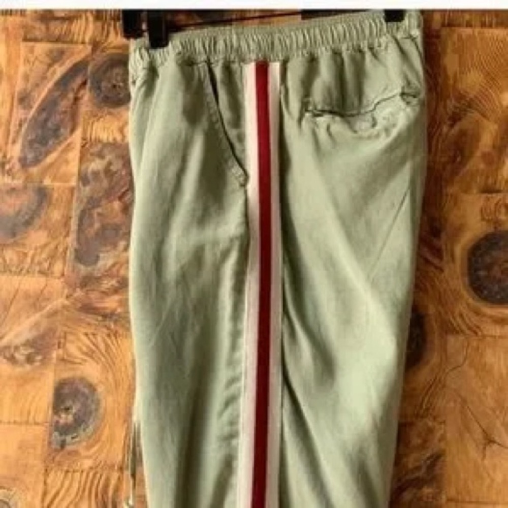 Vintage Havana Olive Jogger Pants with Red Stripe - Picture 4 of 7